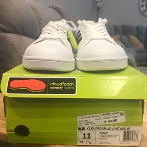 Never worn. Adidas cloudform. W sz 11. White/black